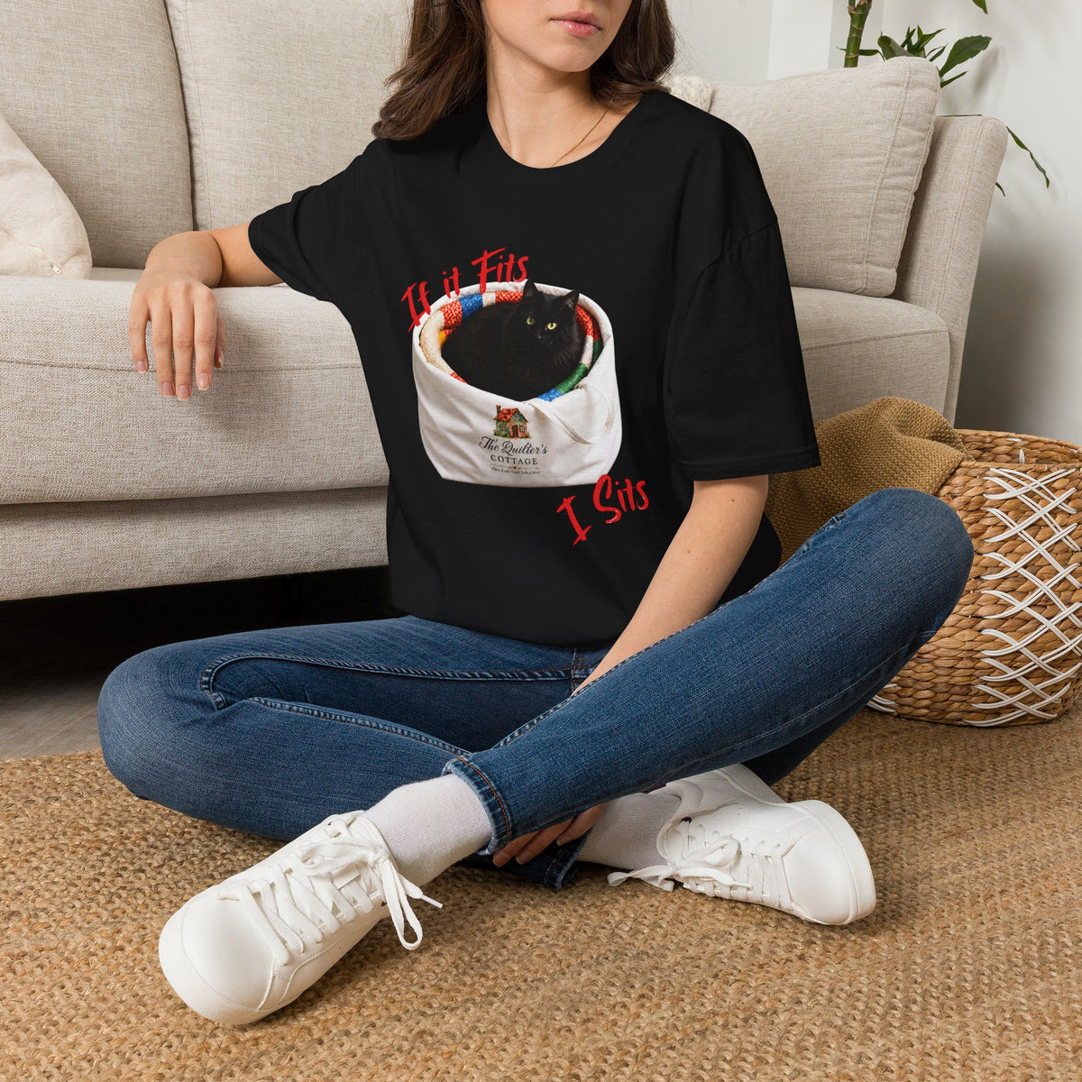 If It Fits, I Sits Cat T‑Shirt