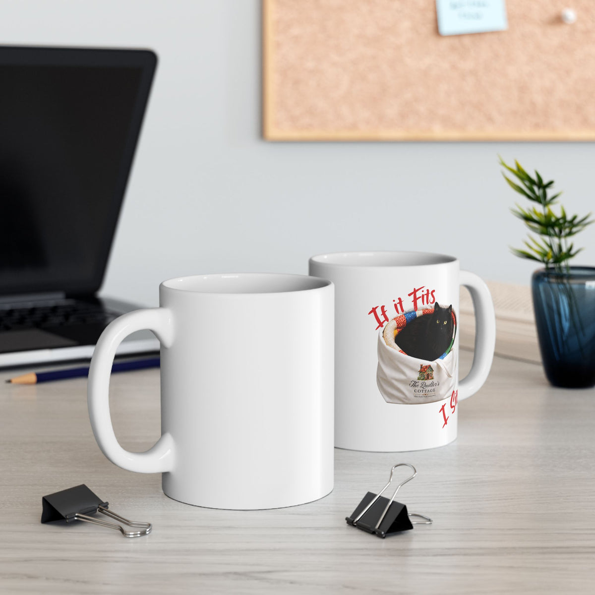 Black Cat - If I Fits... - Ceramic Mug