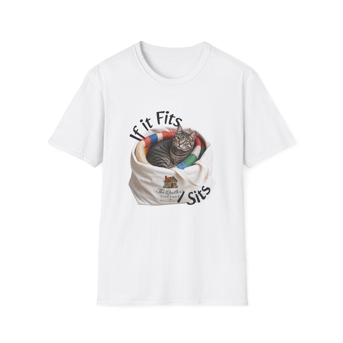 Cat T-Shirt — “If It Fits I Sits” Cute Funny Kitty Tee