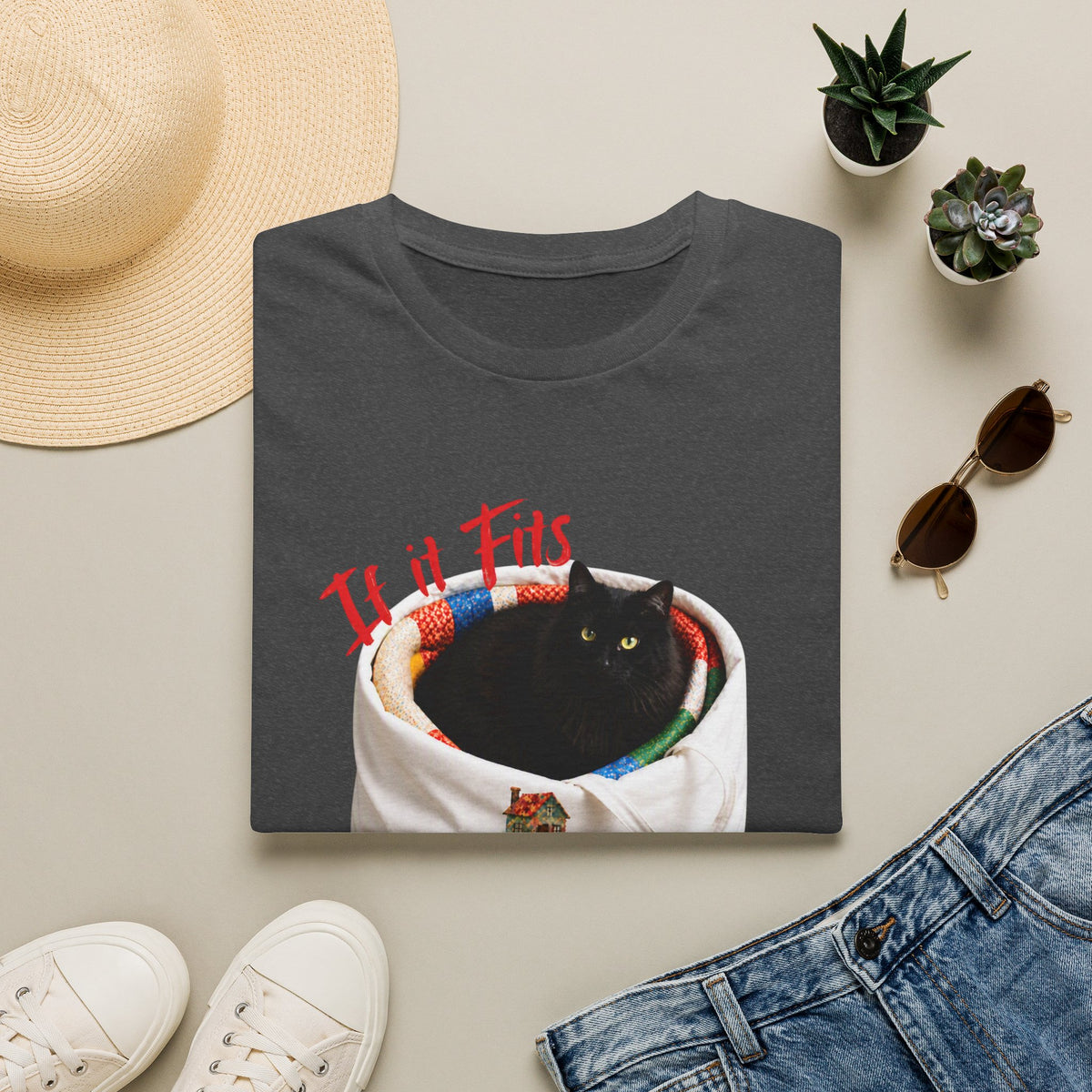 If It Fits, I Sits Cat T‑Shirt