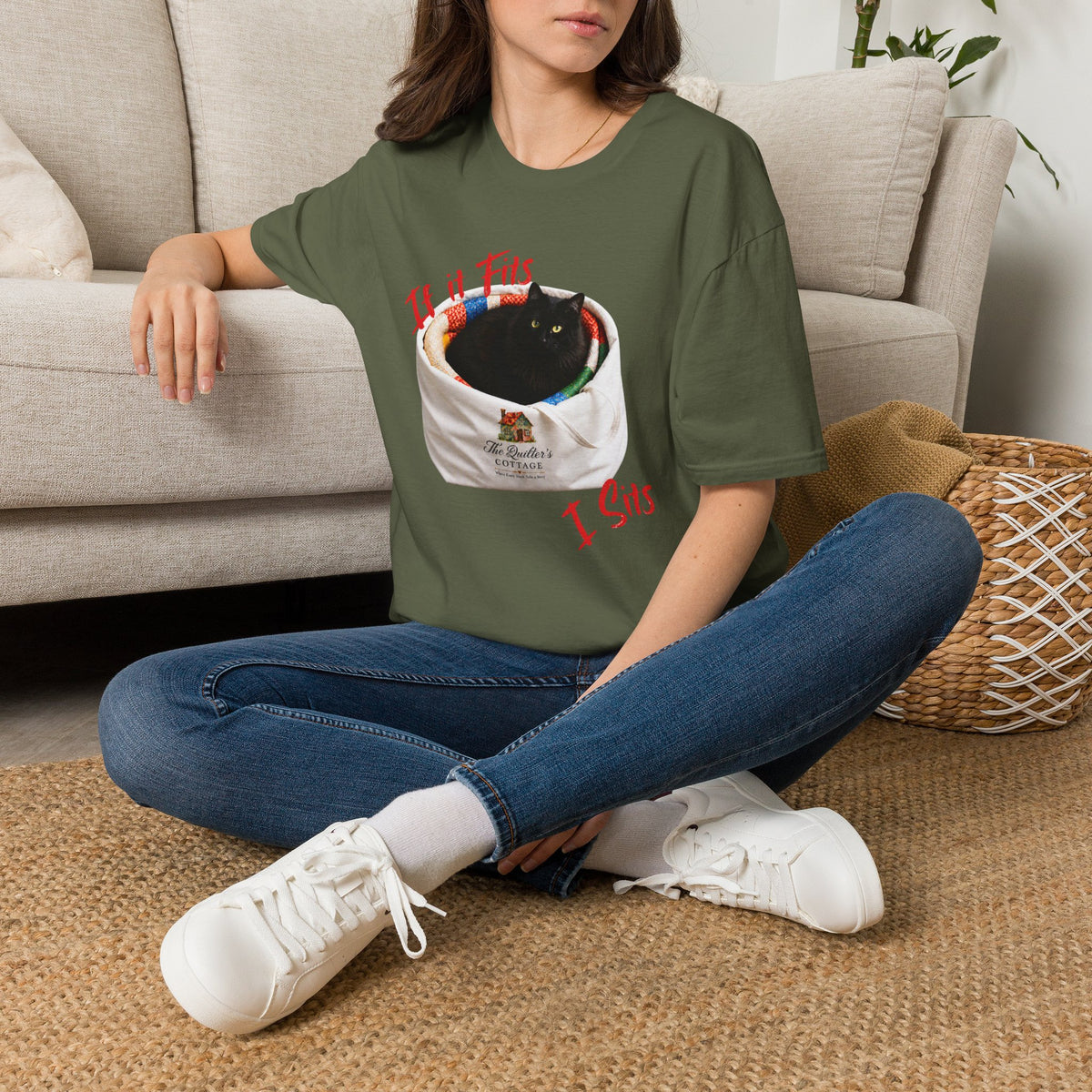 If It Fits, I Sits Cat T‑Shirt