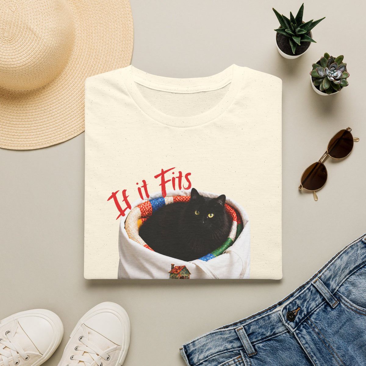 If It Fits, I Sits Cat T‑Shirt