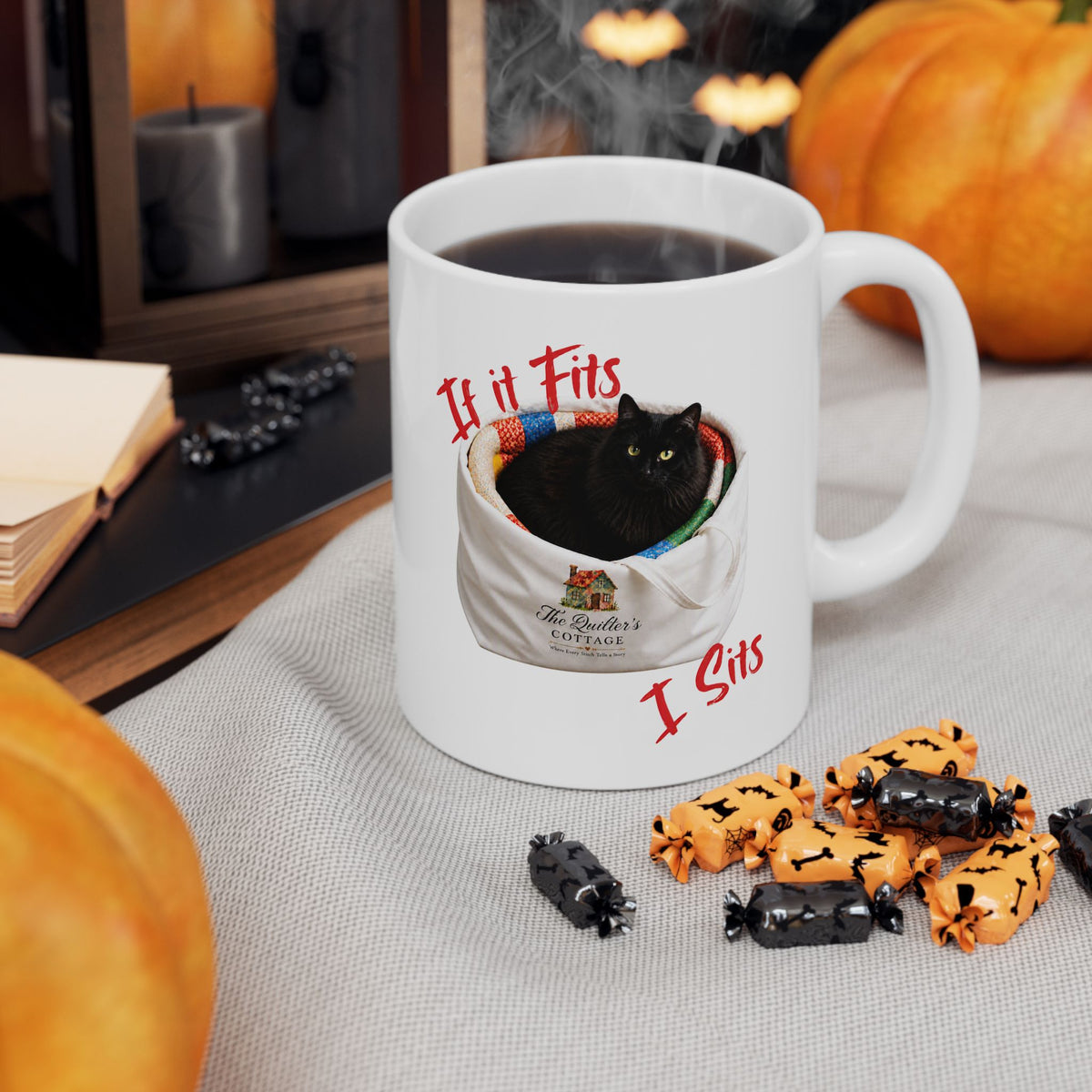 Black Cat - If I Fits... - Ceramic Mug