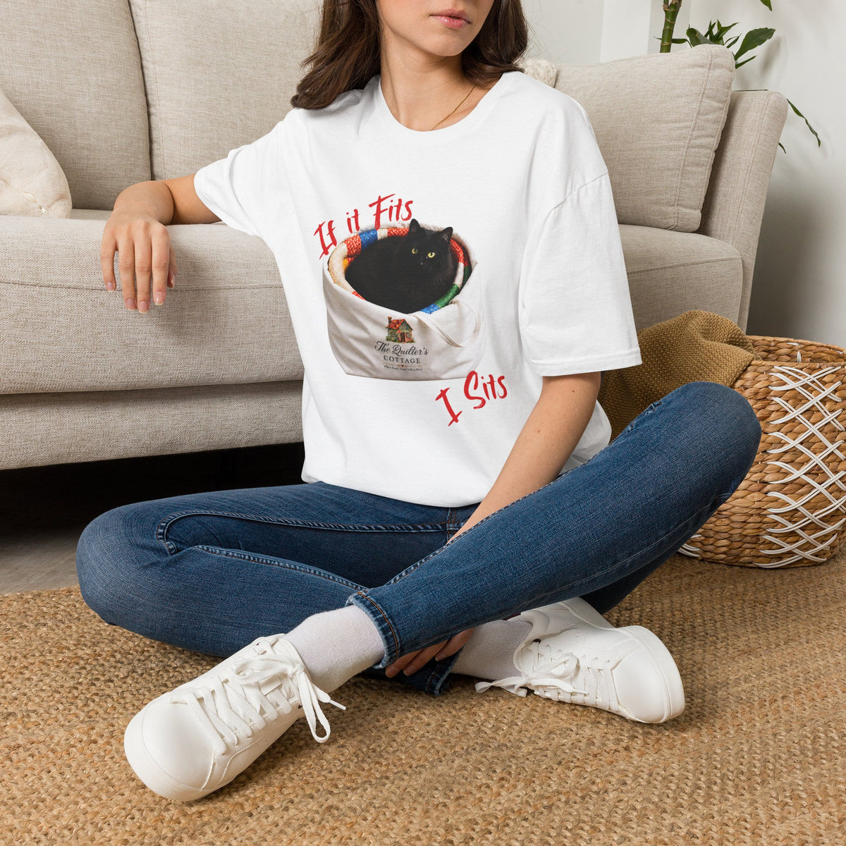 If It Fits, I Sits Cat T‑Shirt