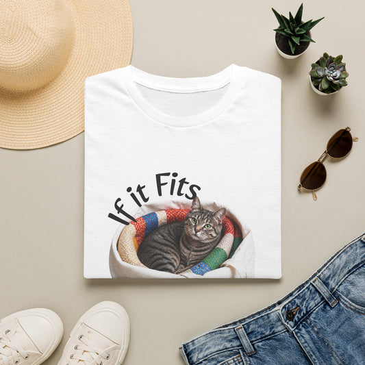 Cat T-Shirt — “If It Fits I Sits” Cute Funny Kitty Tee